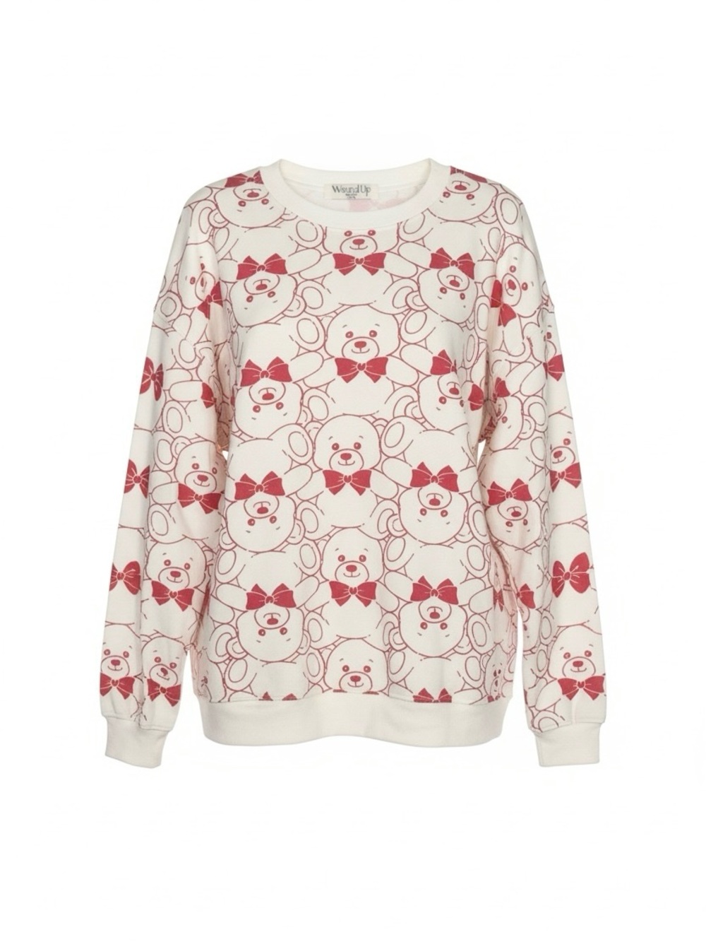 NWT Wound Up Size Large (12-14) Teddy Bear All-Over Print Fleece Sweatshirt